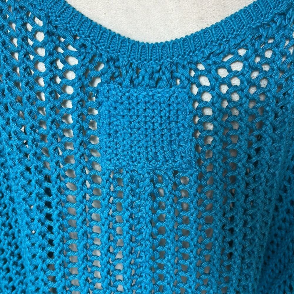Free People We the Free Sophia slouchy oversized chunky sweater in Ocean Palace - Picture 9 of 12